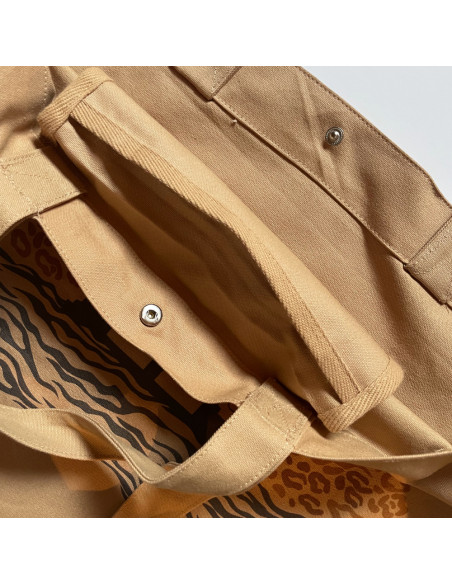 Grand Sac Cabas Plongeoir Tropical - Caramel