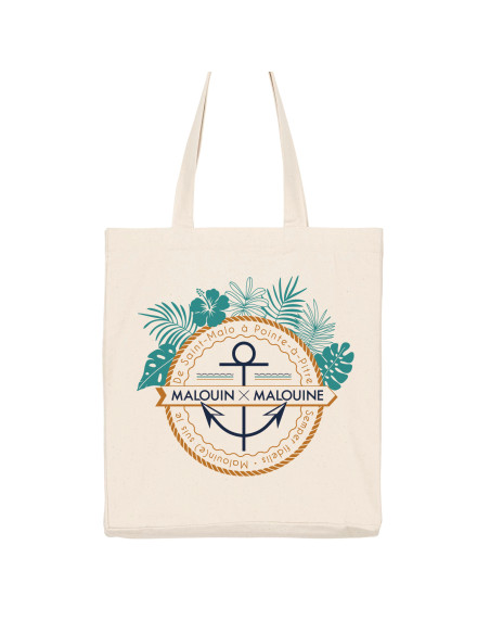 Sac shopping avec poche Tropical - Ancre