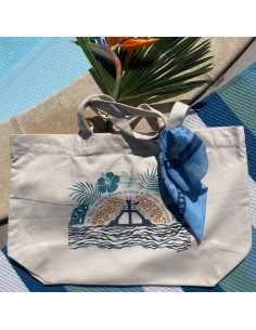 Grand Sac Cabas Tropical Plongeoir Ancre